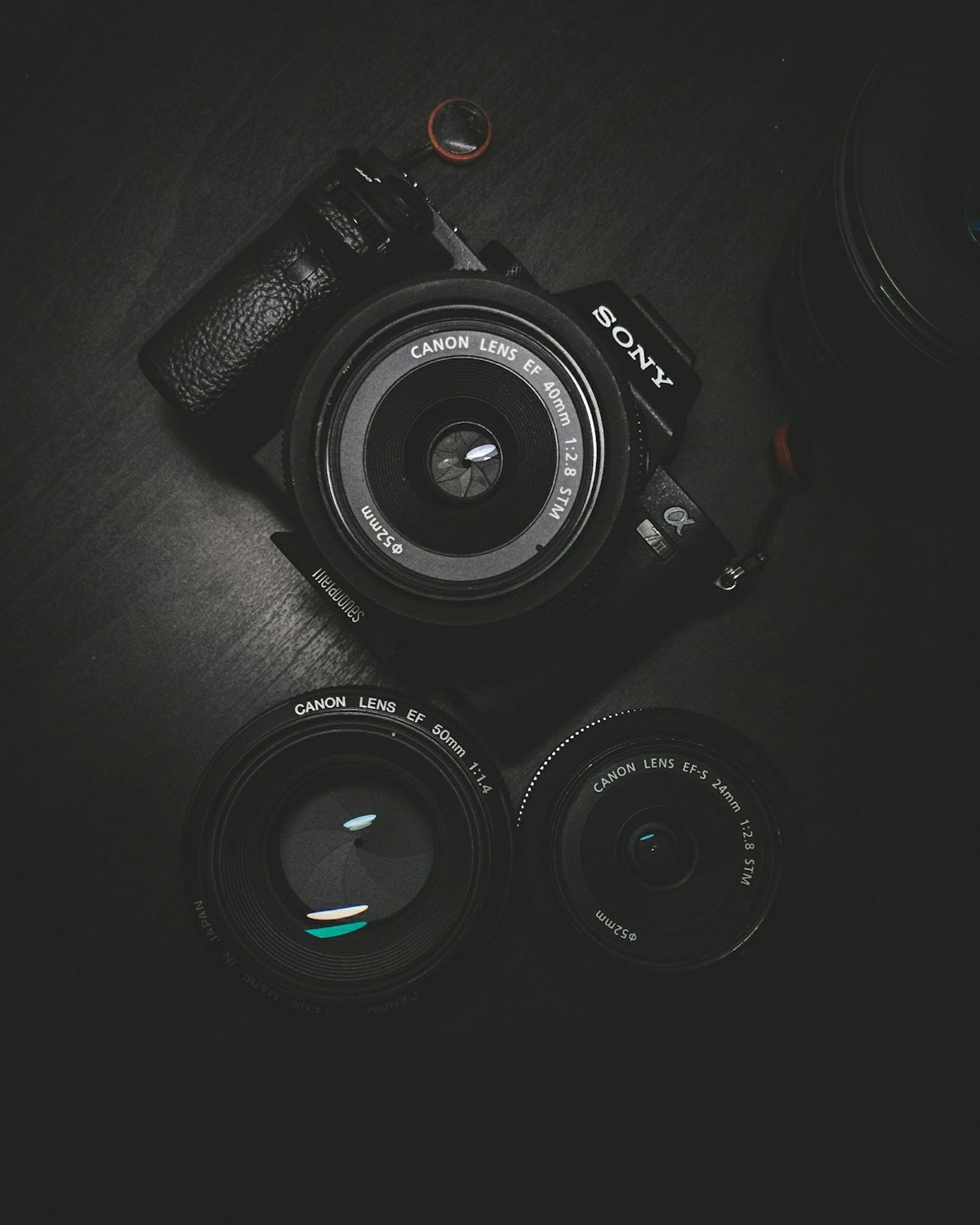 Professional camera equipment setup